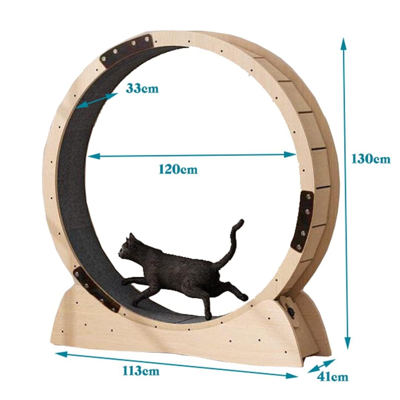 XXL Katzenlaufrad Aus Massivholz – 80x35x85 Cm, Sicher Und Stabil Mit Arretierung – Perfekt Für Drinnen