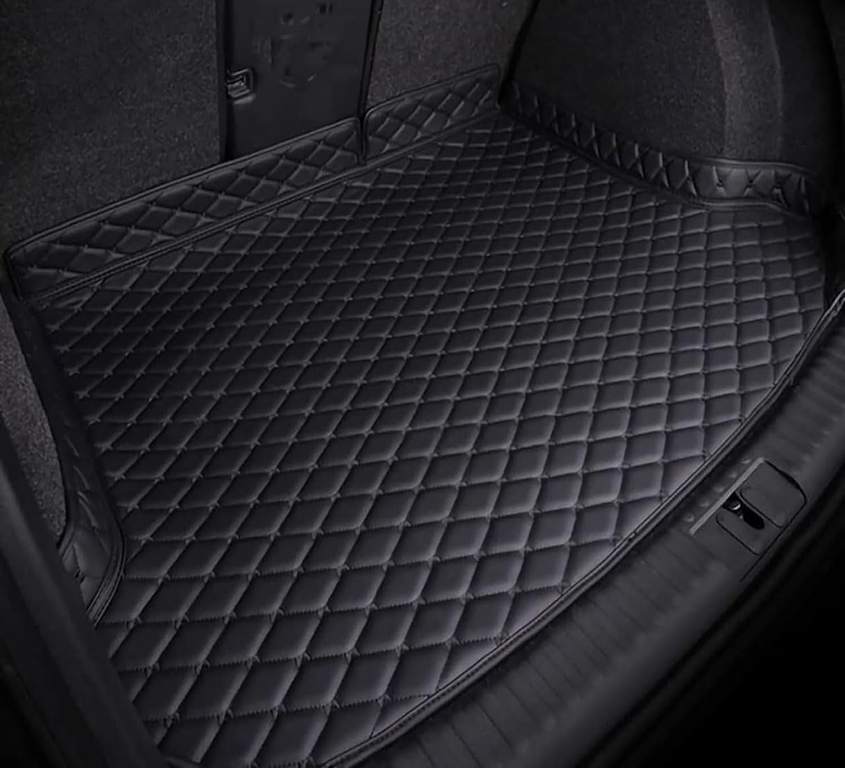 Henchenh A/Black Cr Lether Boot Liner For Nissn Lef Ii (Ze1) 2017-2023,Uto Wterproof Boot Mts Nti-Slip Trunk Mt Protector Pd Interior Ccessories,