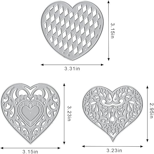 Miniatura 2 de 3 troqueles de corte de metal con corazones de San Valentín para suministros de fabricación de tarjetas, troqueles para el día de San Valentín,