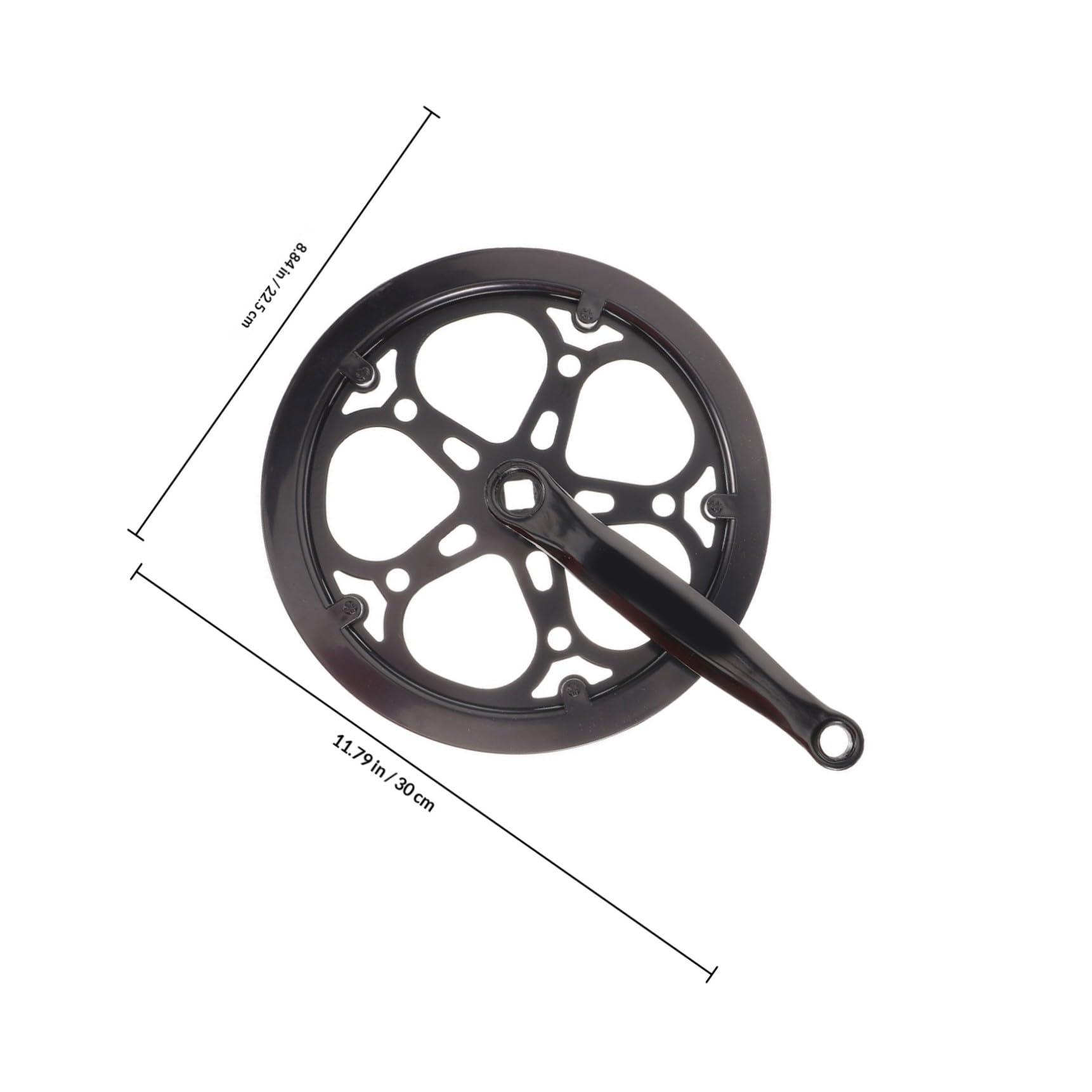 minkissy Guarnitura Pedivella Bici Singola in Ferro Nero 170mm, Resistente all'Usura, Facile da Installare, 52 Denti, per Accessori per Biciclette da Strada