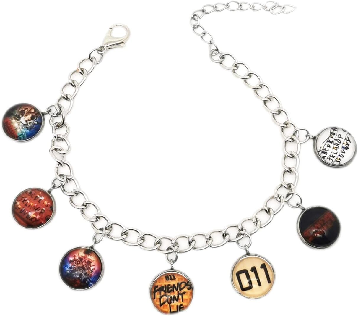 Stranger Things Bracelet Horror Charm Bracelet Metal Fashion Cosplay Jewelry for Woman, Zinc, no gemstone