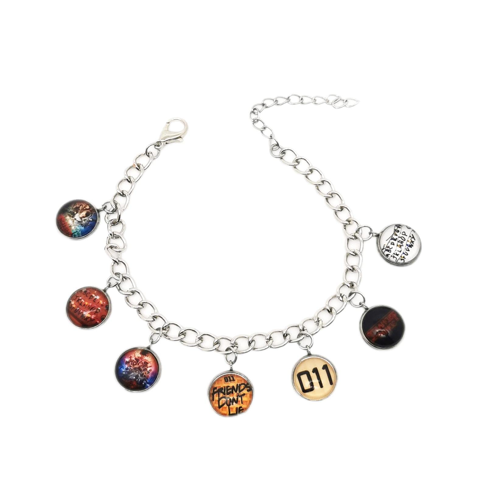 Stranger Things Bracelet Horror Charm Bracelet Metal Fashion Cosplay Jewelry for Woman, Zinc, no gemstone