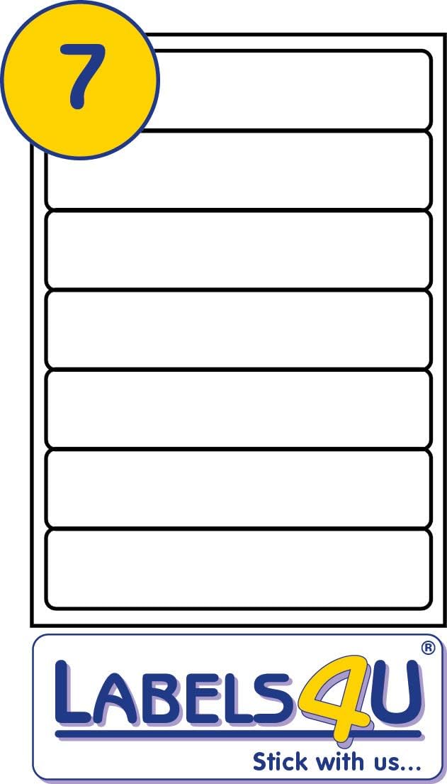 10 A4 Sheets of 7 Labels Per Sheet Size 192x39mm - Box File Label