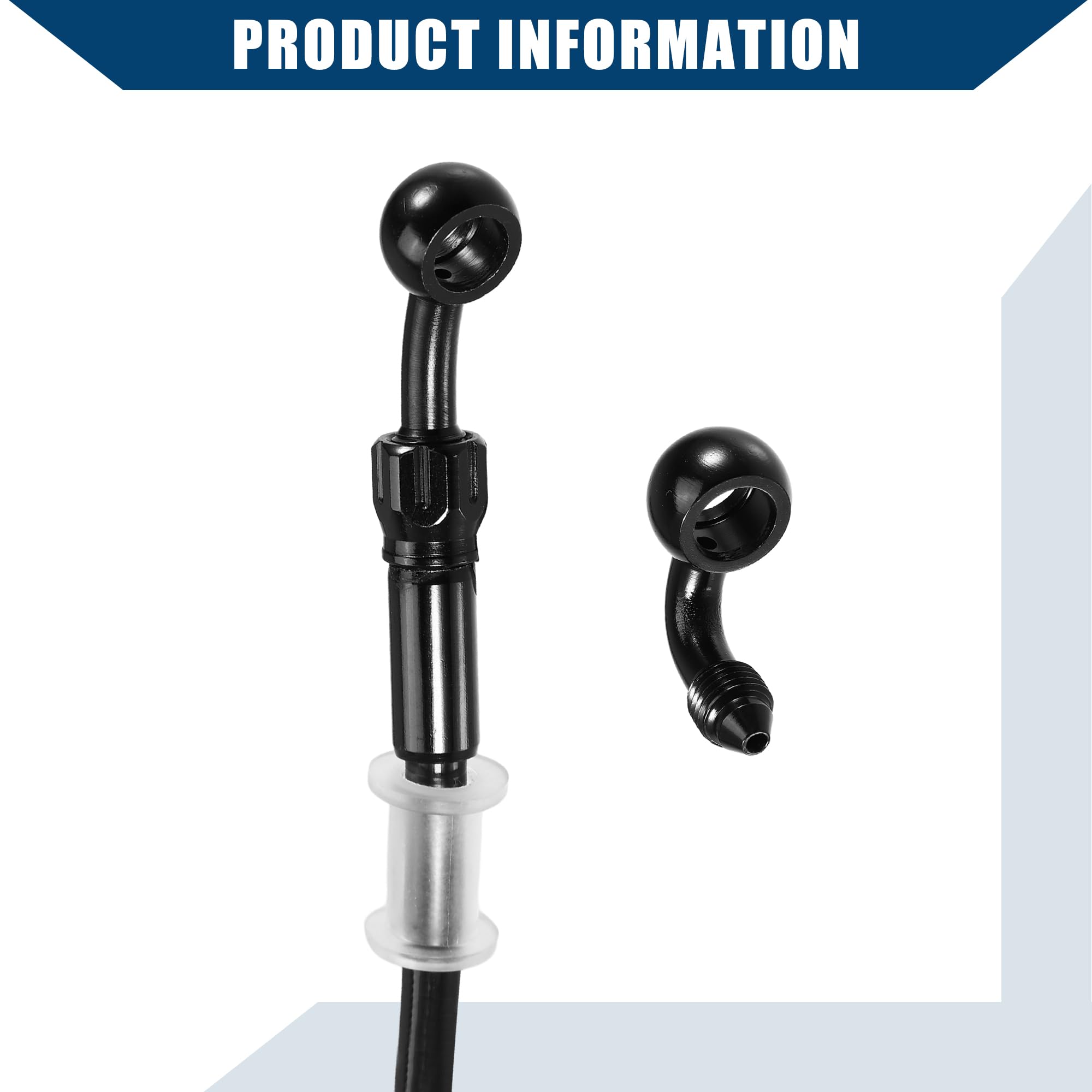 Tuyau De Frein Hydraulique 1pc Pour Moto Quad Motocross | Acier Inoxydable, Nylon, Diamètre Intérieur 10mm, Angles 28° et 90°, Longueur 150cm, Pour Réparation Freins Hydrauliques