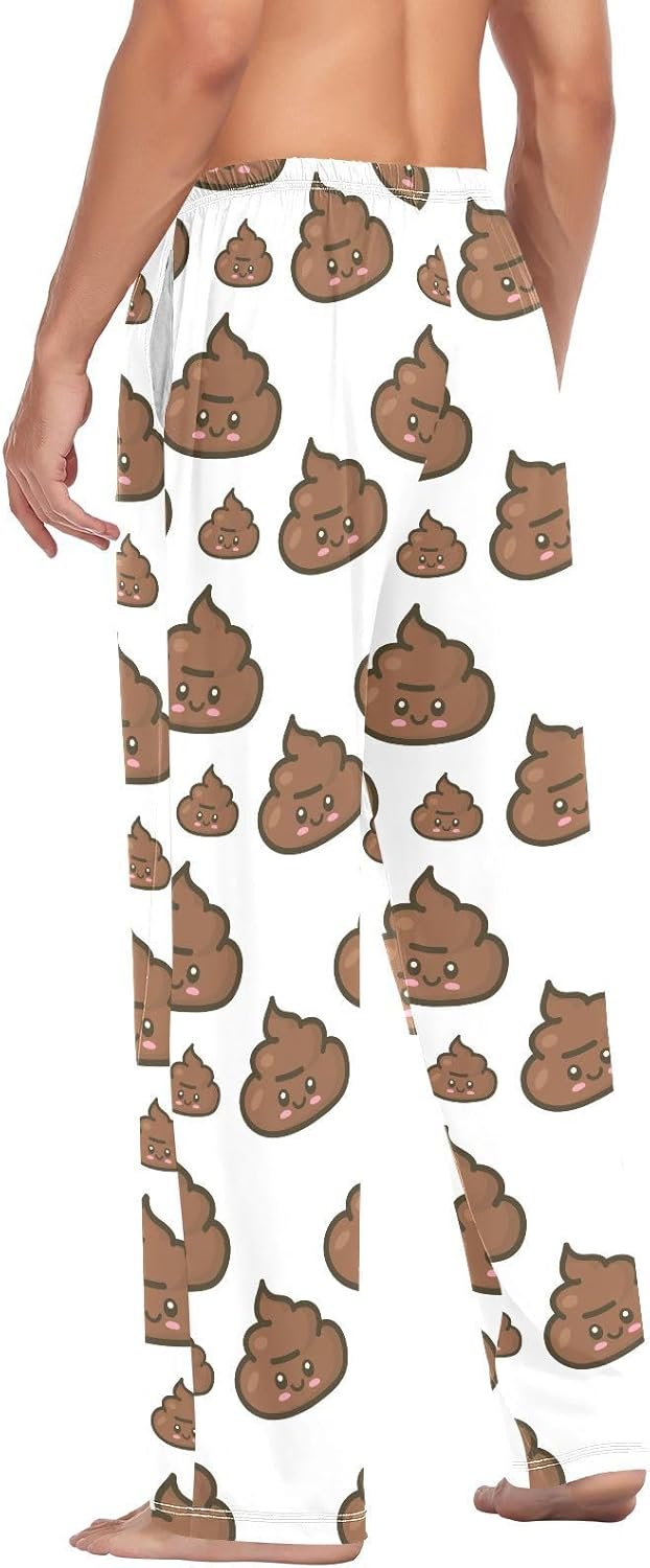 Cute Poop Mens Pajama Pants Cotton Funny Soft Men's Pajama Bottoms Mens Lounge Sleep Pants with Drawstring Medium - Image 3