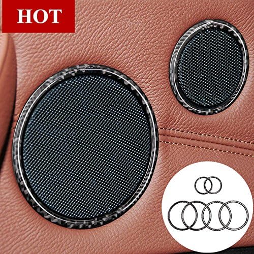 Carbon Fiber Interior Car Door Speaker Frame Trim Cover 6pcs for BMW X5 X6 E70 E71 2008-2014
