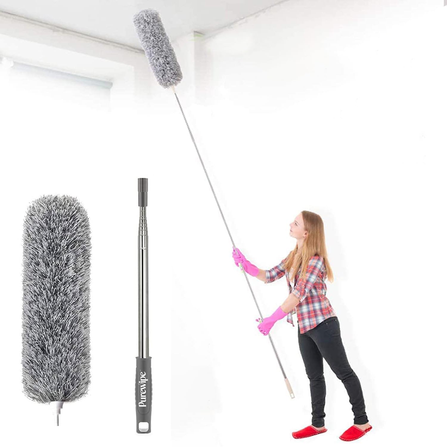 See full amazon price history chart for Purewipe Microfiber Feather Duster - 100" Extendable Pole, Washable & Bendable Multipurpose Dusters for Ceiling Fan Cleaner, Window Blinds, Furniture | Ceiling Cleaning Brush with Long Handle Purewipe Microfiber Feather Duster - 100" Extendable Pole, Washable & Bendable Multipurpose Dusters for Ceiling Fan Cleaner, Window Blinds, Furniture | Ceiling Cleaning Brush with Long Handle (B0DHKKZTZV) Amazon Price History, Amazon Price Tracker