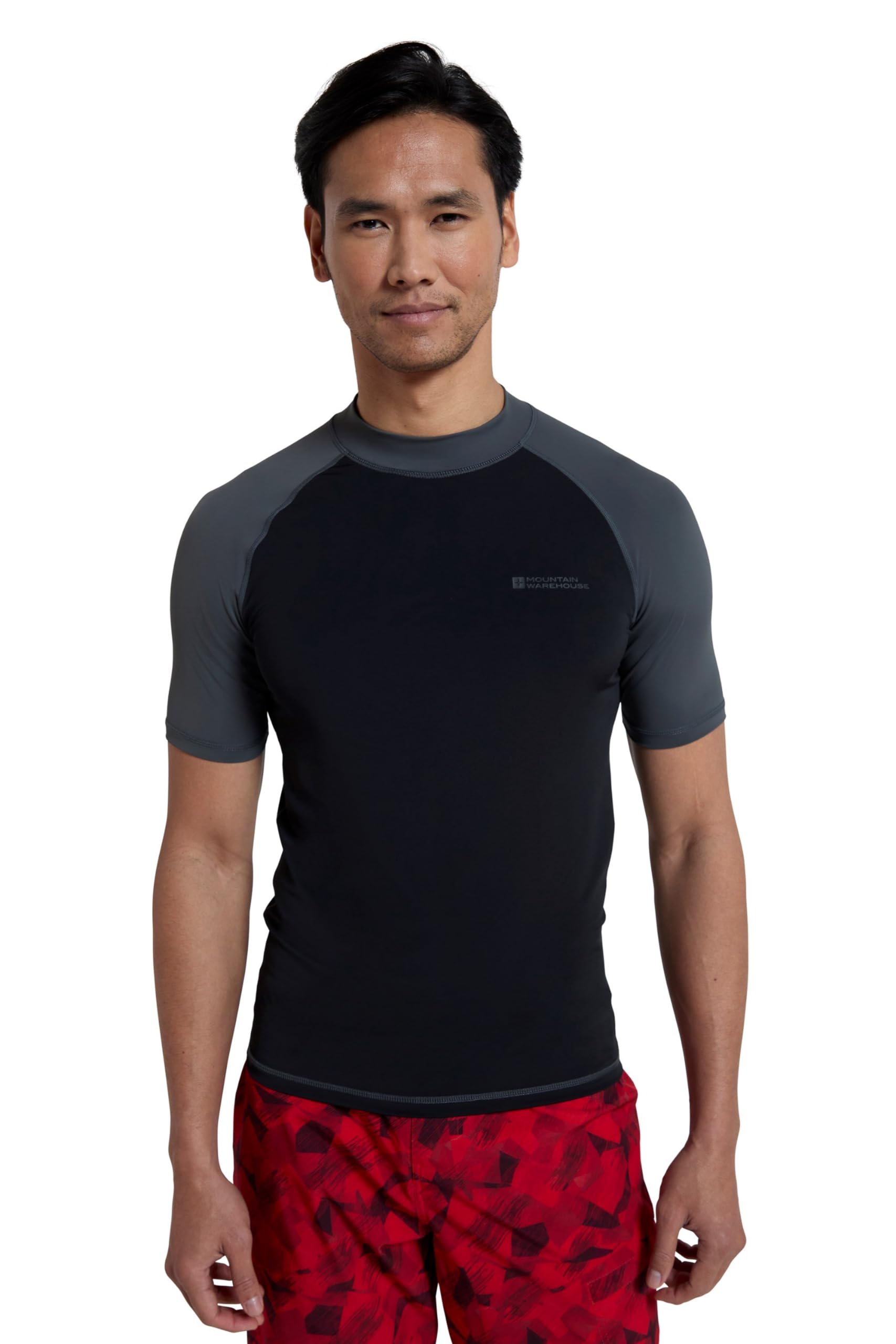 Mountain Warehouse Men's Dark Grey Uv Rash Vest - Upf50+ Uv Protection Rash Guard, Lightweight, Quick Drying Rash Top, Stretch Fabric, Flat Seams - For Swimming & Under A Wetsuit, Medium