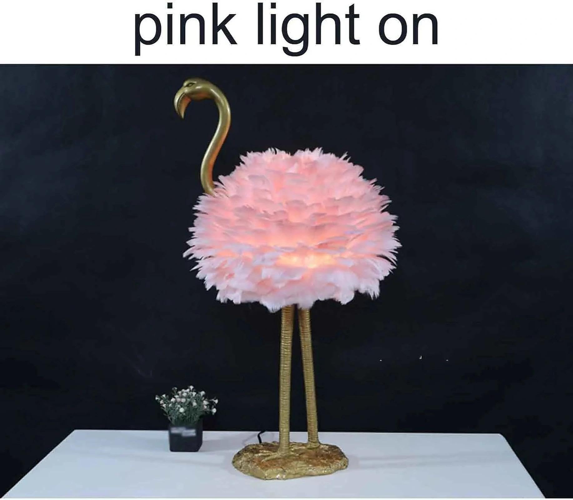 Lampada da tavolo a forma di piuma con telecomando, luce da scrivania a LED rosa per decorazione camera da letto, illuminazione estetica da comodino per camera da letto o soggiorno delle ragazze