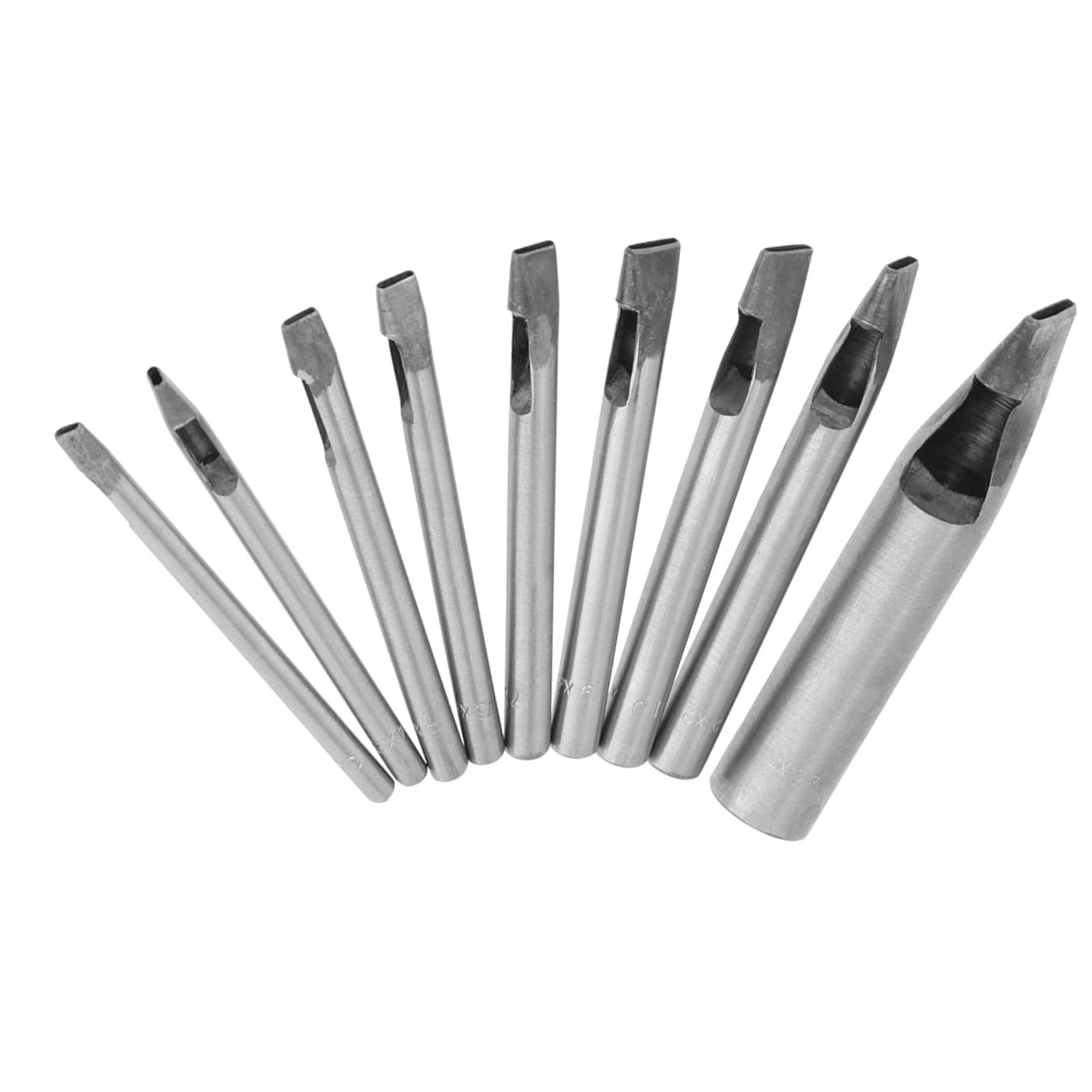 Set di Punzoni Artigianali in Pelle da 9 Pezzi, Punzone Ovale da 2 Mm, Taglierina Cava in Pelle, Punzone Oblungo, per Cinturino, Cinturino, Cinturino, Lavorazione della Pelle