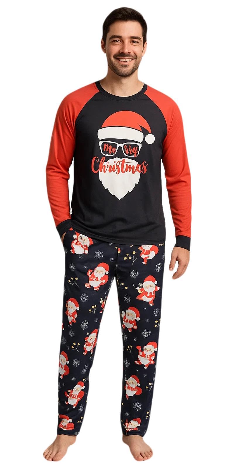 True Face Men's Christmas Pyjamas Set – Xmas PJs Holiday Sleepwear for Men, Long Sleeve ...