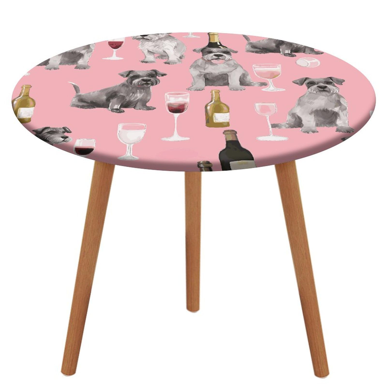 Nappe ronde élastique Schnauzer pour pique-nique et repas de jardin
