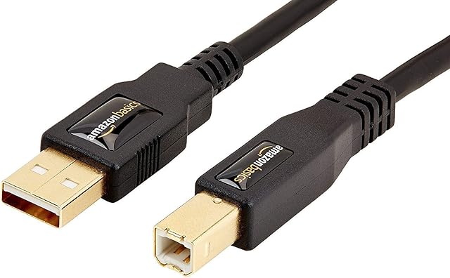 Amazon Basics USB 2.0 Printer Type Cable - A-Male to B-Male-16 Feet (4.8 Meters)