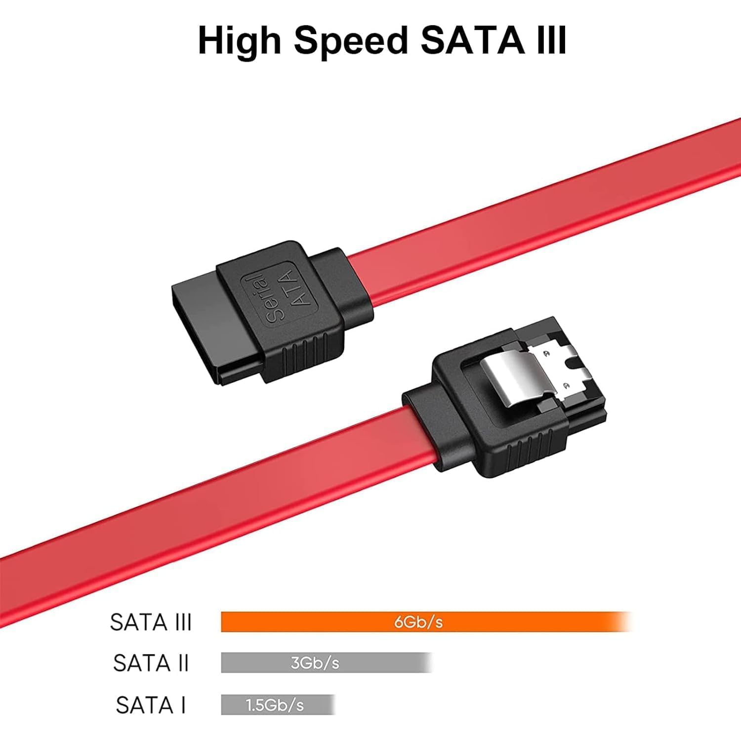 Tobo SATA III Data Cable, Red, 6Gb/s High Speed, Backward Compatible with SATA I/II, (1, RED) TD-1197CC — Amazon image 4