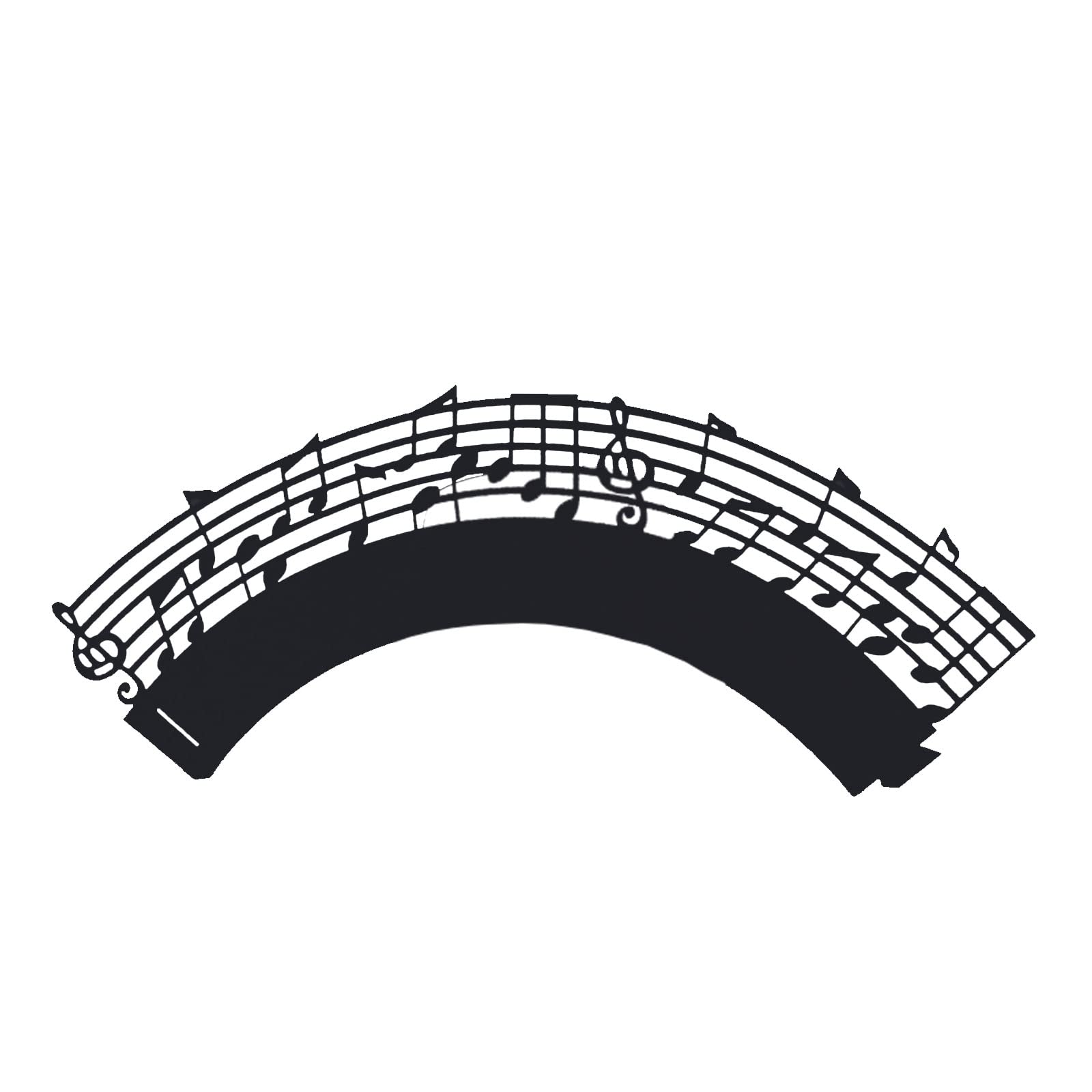 Wisebom 24 Pezzi Decorazioni per Cupcake con Note Musicali Glitterate, Decorazioni per Torte con Simboli Musicali, Note Musicali Cupcake Toppers per Feste di Nascita, Feste di Compleanno (Nero