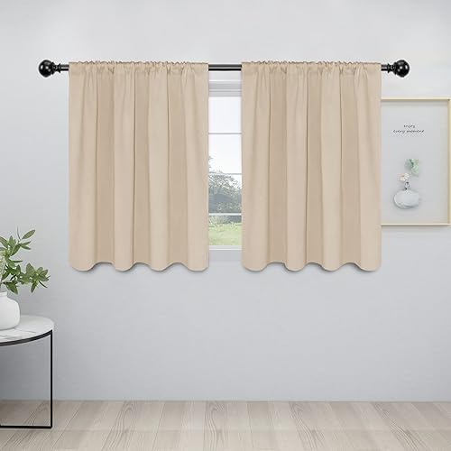 Miniatura 95 de Easy-Going Cortinas opacas con bolsillo para barra para dormitorio, cortinas de ventana para oscurecer la habitación para sala de estar, cortinas de