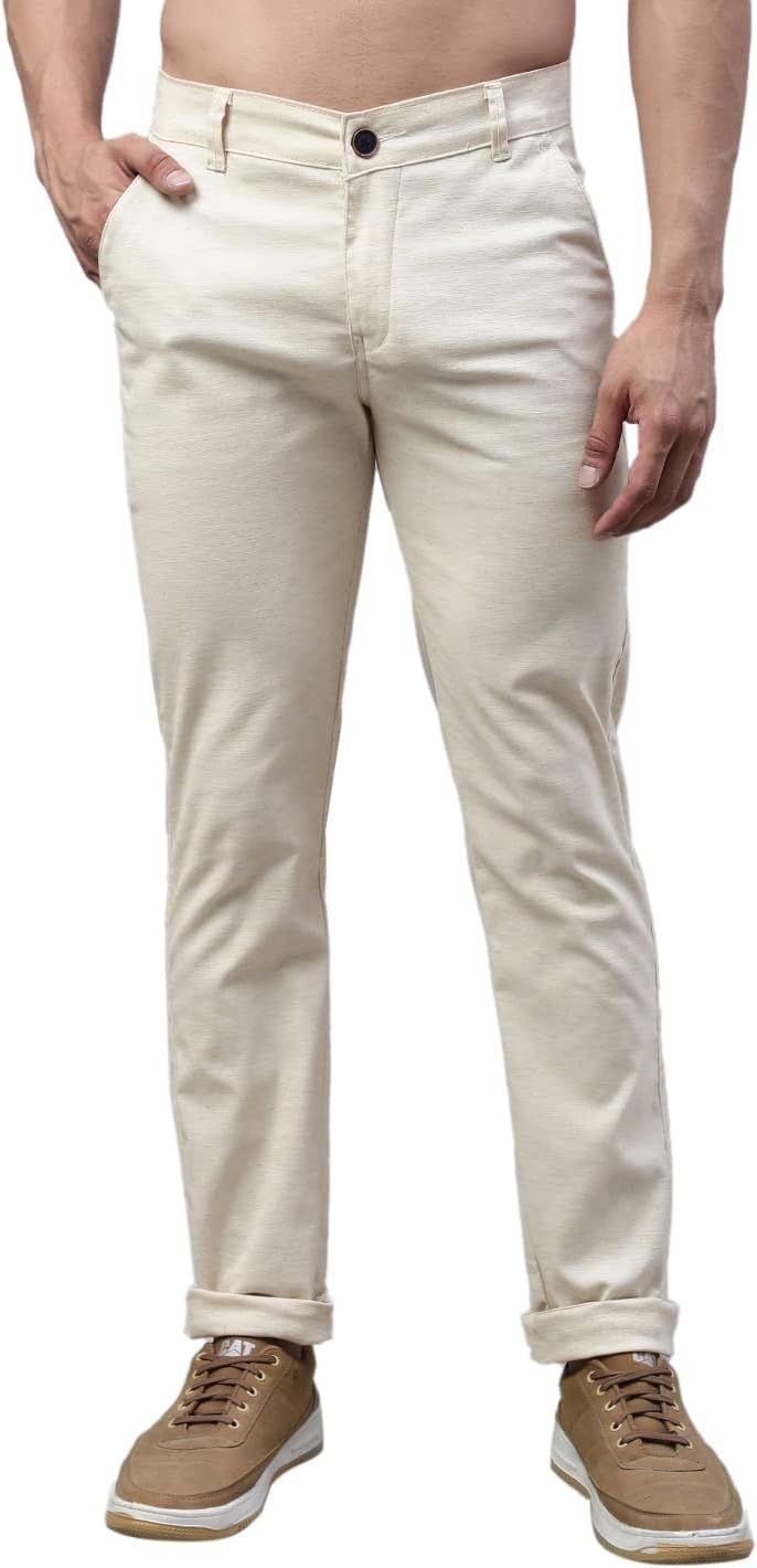 Majestic ManMen's Slim Fit Mid Rise Trouser