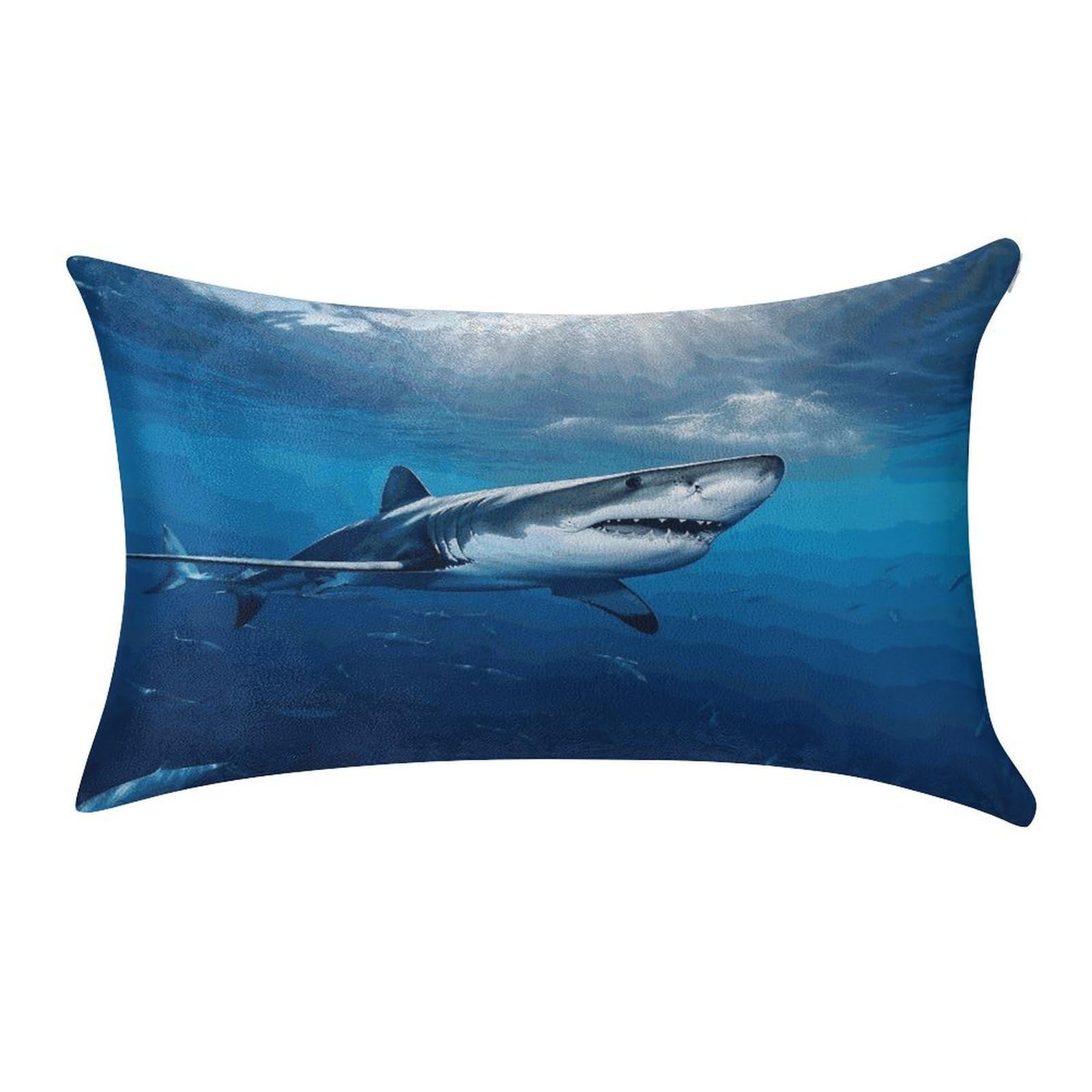 MUSM Ocean Sea Animal Shark Pillow Case 12"X20" Luxury Velvet Throw Pillow Cover Fade Resistant Cozy Soft Pillowcases Pillow Protector Pillow Shams Lumbar Pillow Shells for Home&Gifts