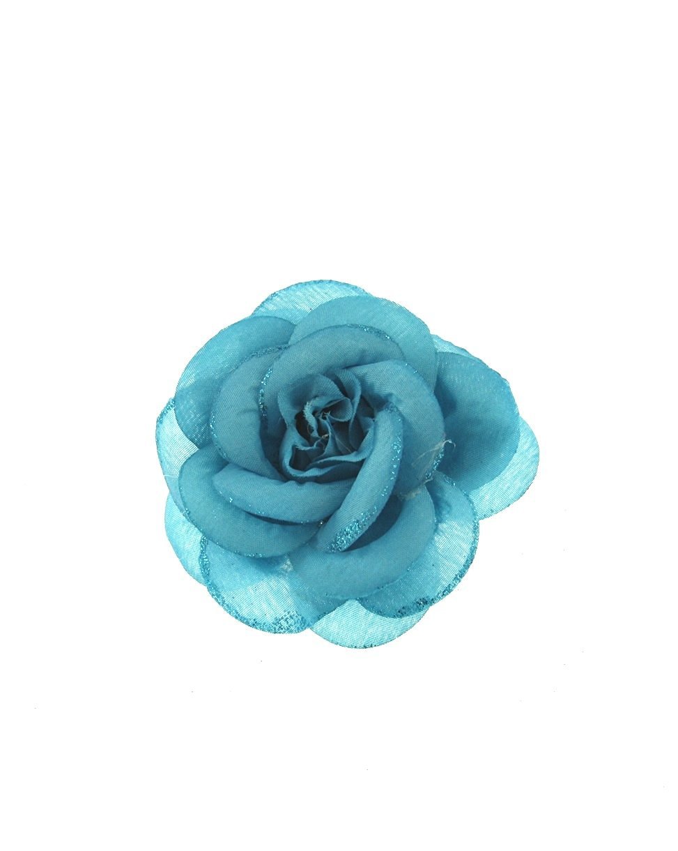 Zac's Alter Ego Glitter Rose Flower on Concord Clip & Brooch Pin