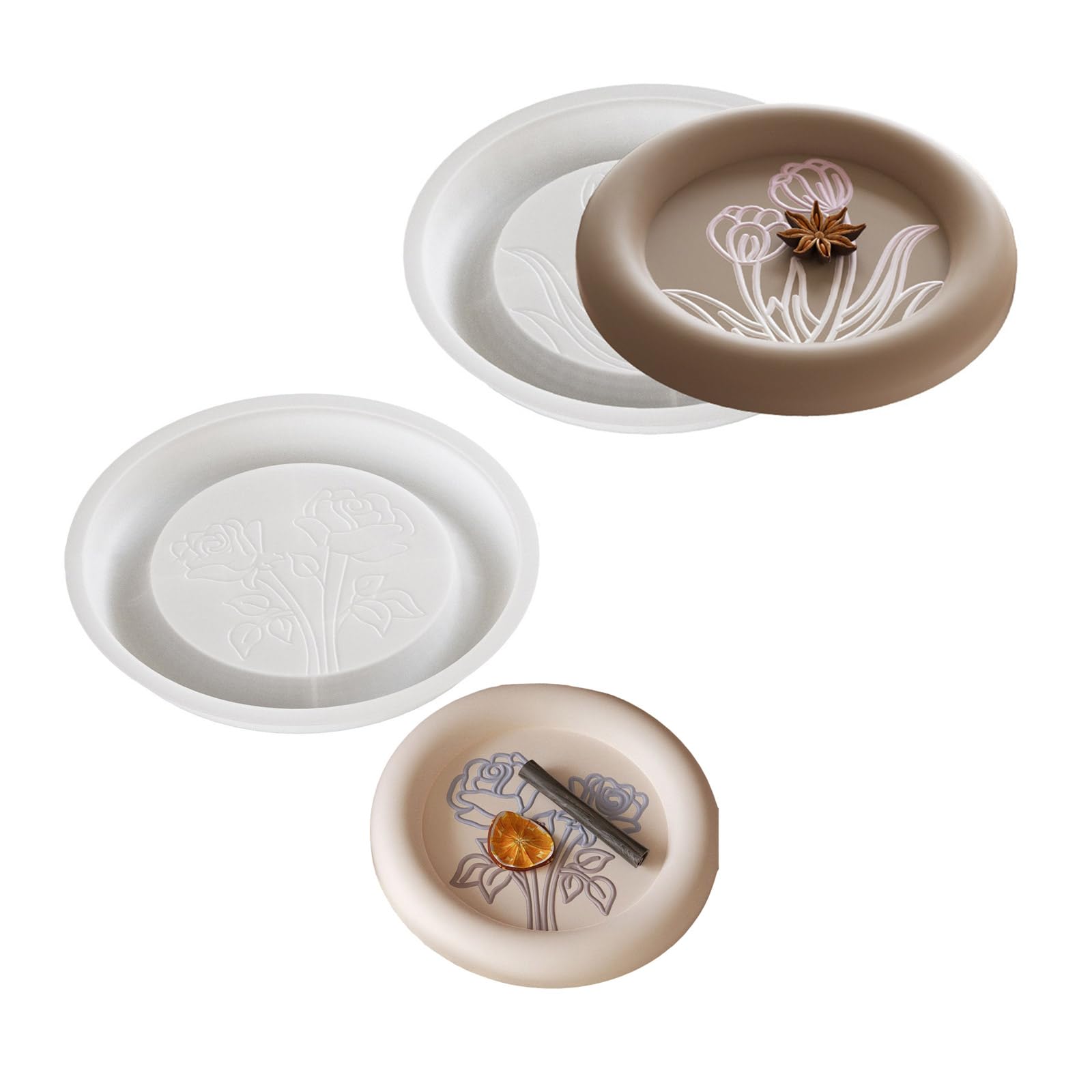 Moule en silicone texture fleur pour réussir vos plateaux ronds sans bulles