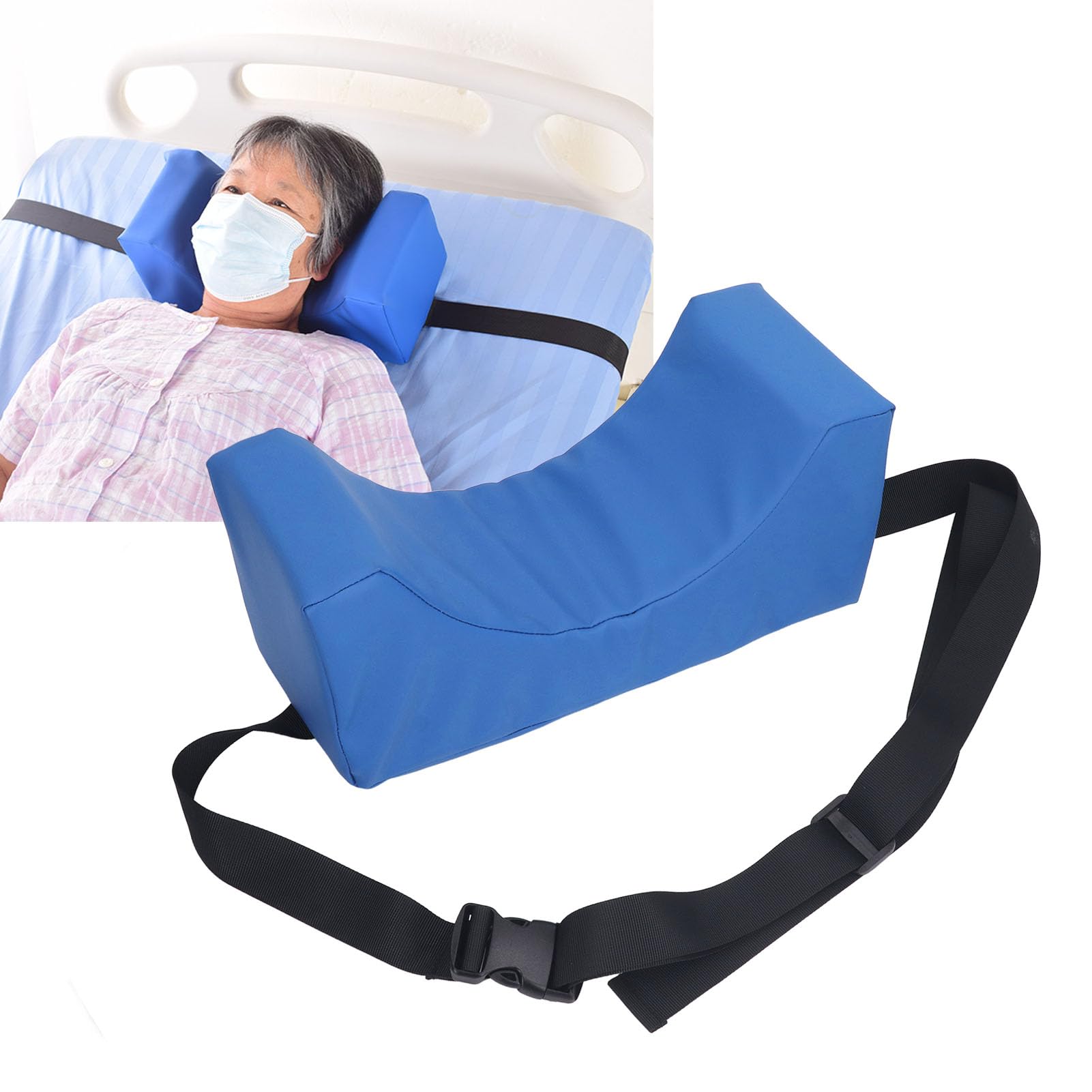 ZJchao Oreiller de Positionnement de Tête de Fauteuil Roulant, Oreiller de Soutien de Cou Confortable et Respirant en Cuir PU, Appui-tête de Fauteuil Roulant, Oreiller de Stabilisation