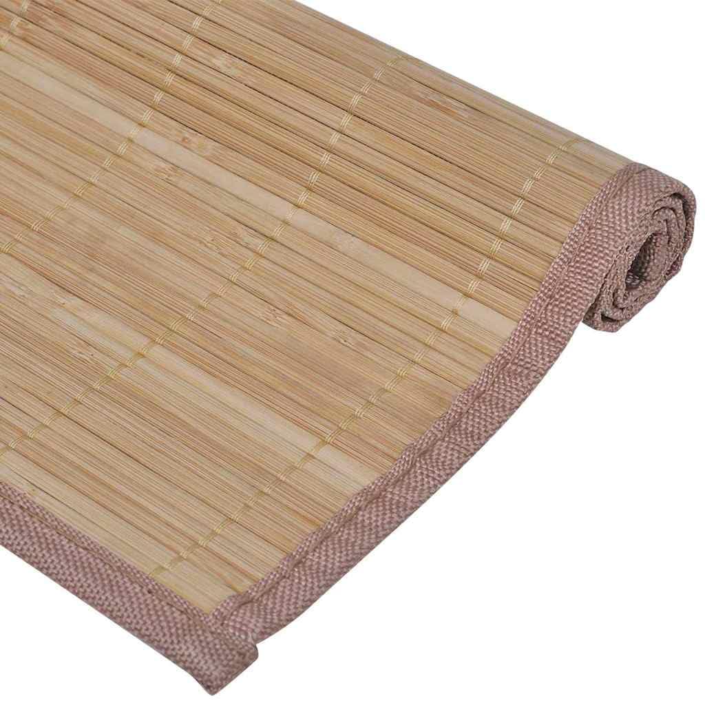 Juego de 6 manteles individuales de bambú, color marrón, 30 x 45 cm, antideslizantes, lavables, resistentes al calor, con protección antimanchas, para mesa de comedor, cocina, comedor, restaurante
