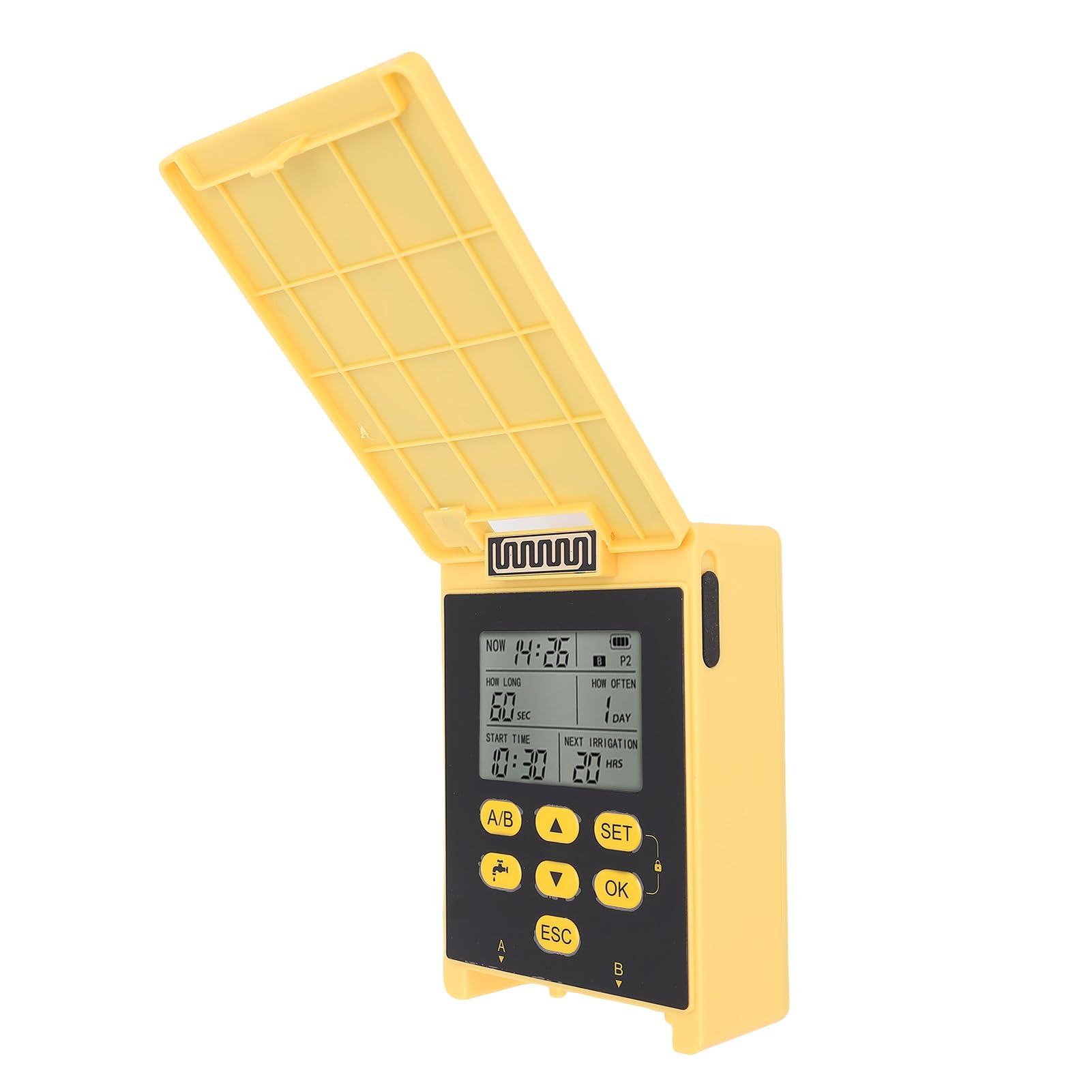 Aramox Conjunto de Dispositivos de Riego Solar, Bombas de Timing 2 para Riego de Zona, de Riego por Goteo Semanal Programable para el Césped de Jardinería