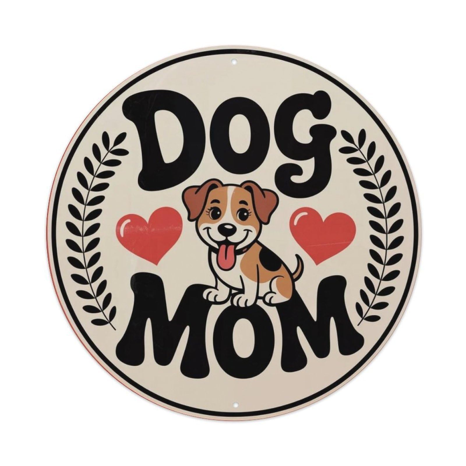 Lvalogy Style Dog Mom Retro Cartoon Metal Tin Sign Plaque