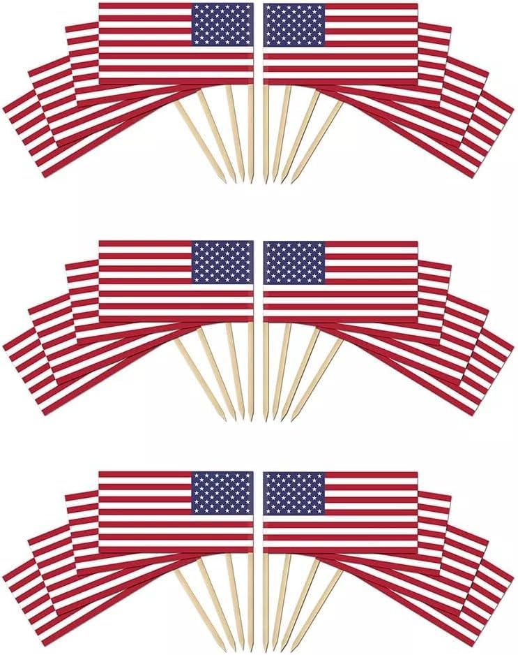 4th of July American Independence Day USA Star-Spangled Banner Party Supplies (50 Flag Picks)