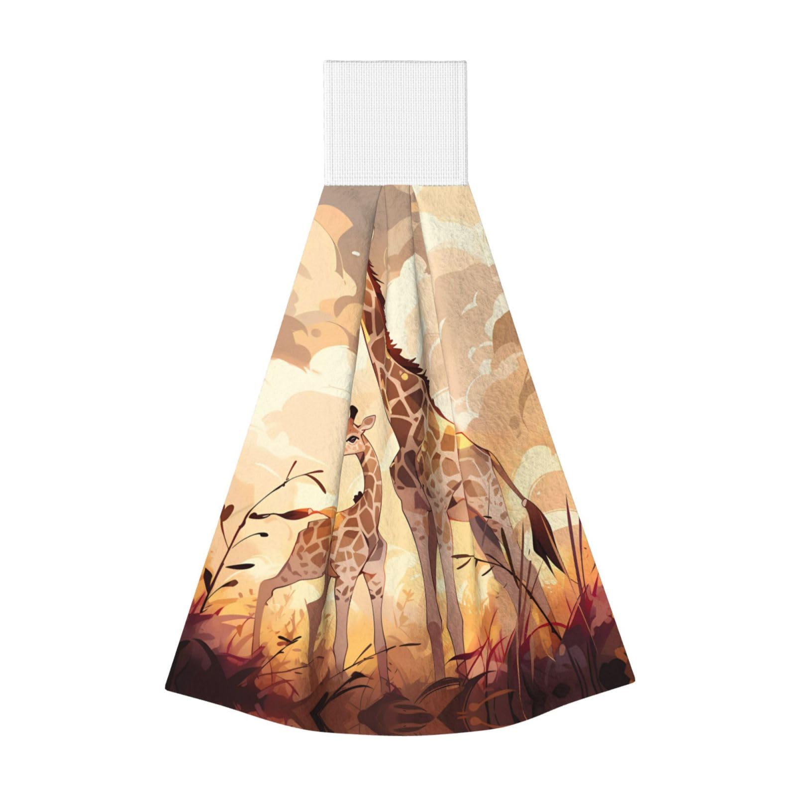 ZQYTGFDC Giraffe mother and child Highly Absorbent Dish Towels Soft Coral Fleece Wipe