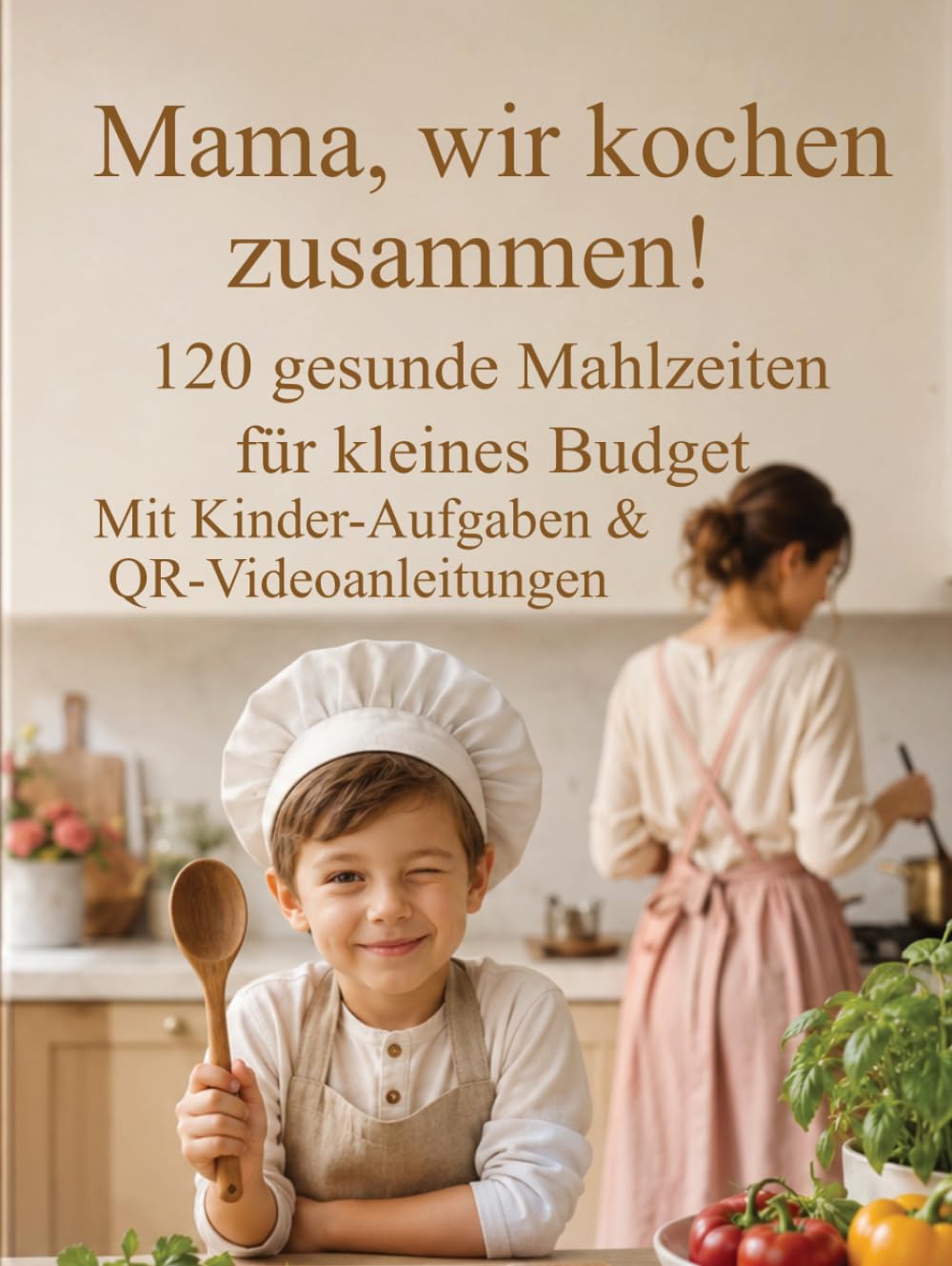 Mama, wir kochen zusammen!: 120 gesunde Mahlzeiten für kleines Budget. Mit Kinder-Aufgaben & QR-Videoanleitungen
