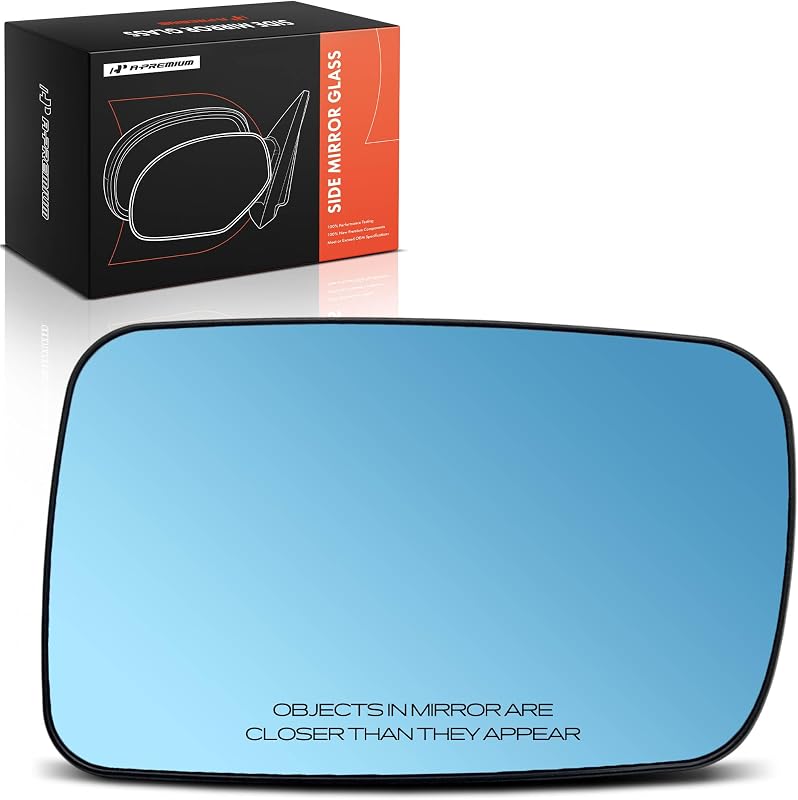 Vidro de retrovisor direito azul aquecido A-Premium com placa de suporte para BMW – 1 unidade