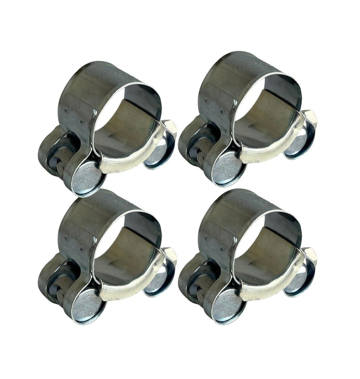 Boltza® Single Bolt Hose Super Clamp 22-25mm Clip Silicone Rubber Exhaust x4, Silver