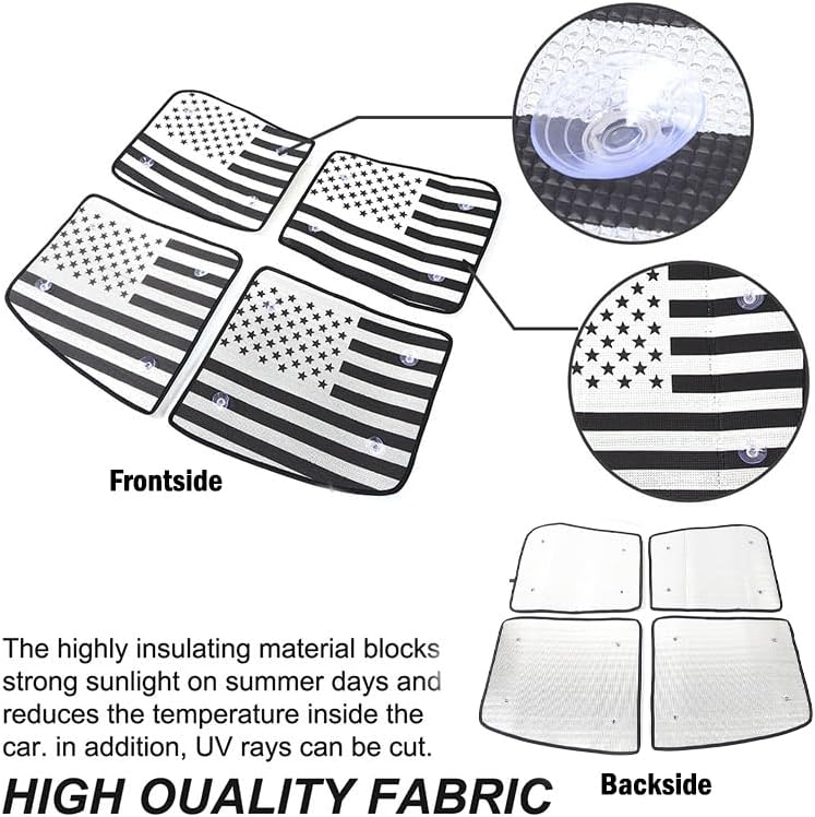 Roof Sunshade for Hummer EV Accessories,Sunroof Shade,Front & Rear Glass Roof Sun Shade UV Sun Blocking Heat Shade Comptatible with Hummer EV 2024-2025 (USA American Flag)