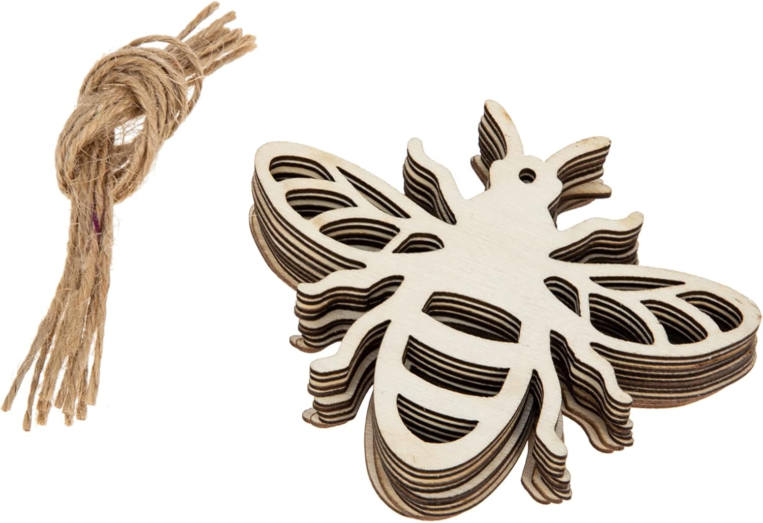 MERRYHAPY 30pcs Wooden Bee Pendant Hand Decor Woodsy Decor