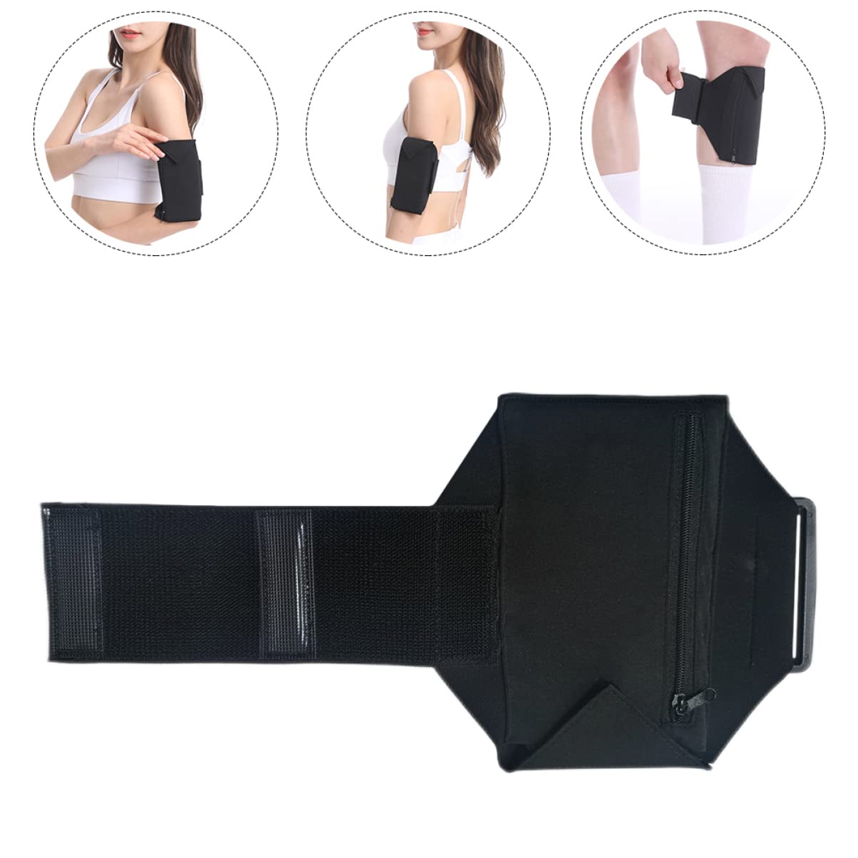 NUOBESTY 4 Pezzi Multifunzionale per Smartphone Braccio e Leggera per e Attività Outdoor Capacità per Telefono e Colore Nero