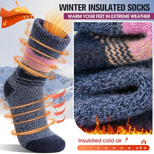 Image of 3 Pairs Thermal Warm Socks for Men & Women Thick Winter Extra Warm Insulated Boot Ski Socks for Cold Weather