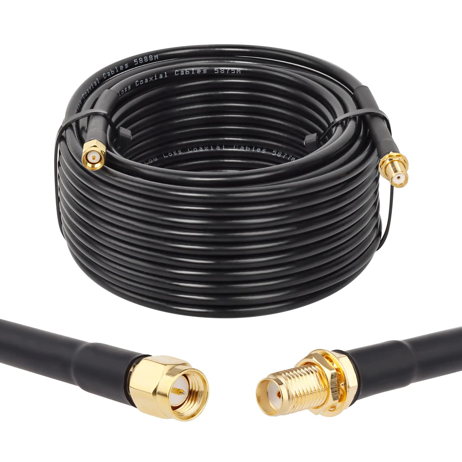 XRDS -RF Câble SMA, SMA mâle vers SMA femelle, câble d'extension RG58 SMA pour équipement SDR, antenne ham, antenne 3G 4G LTE, ADS-B, GPS, etc