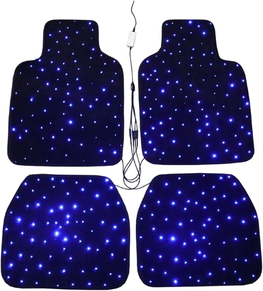 Shiny Car Mat - Tappeto Auto Con Strass Lucidi - Impermeabile E Antiscivolo - Set Anteriore E Posteriore Per Berlina - 3