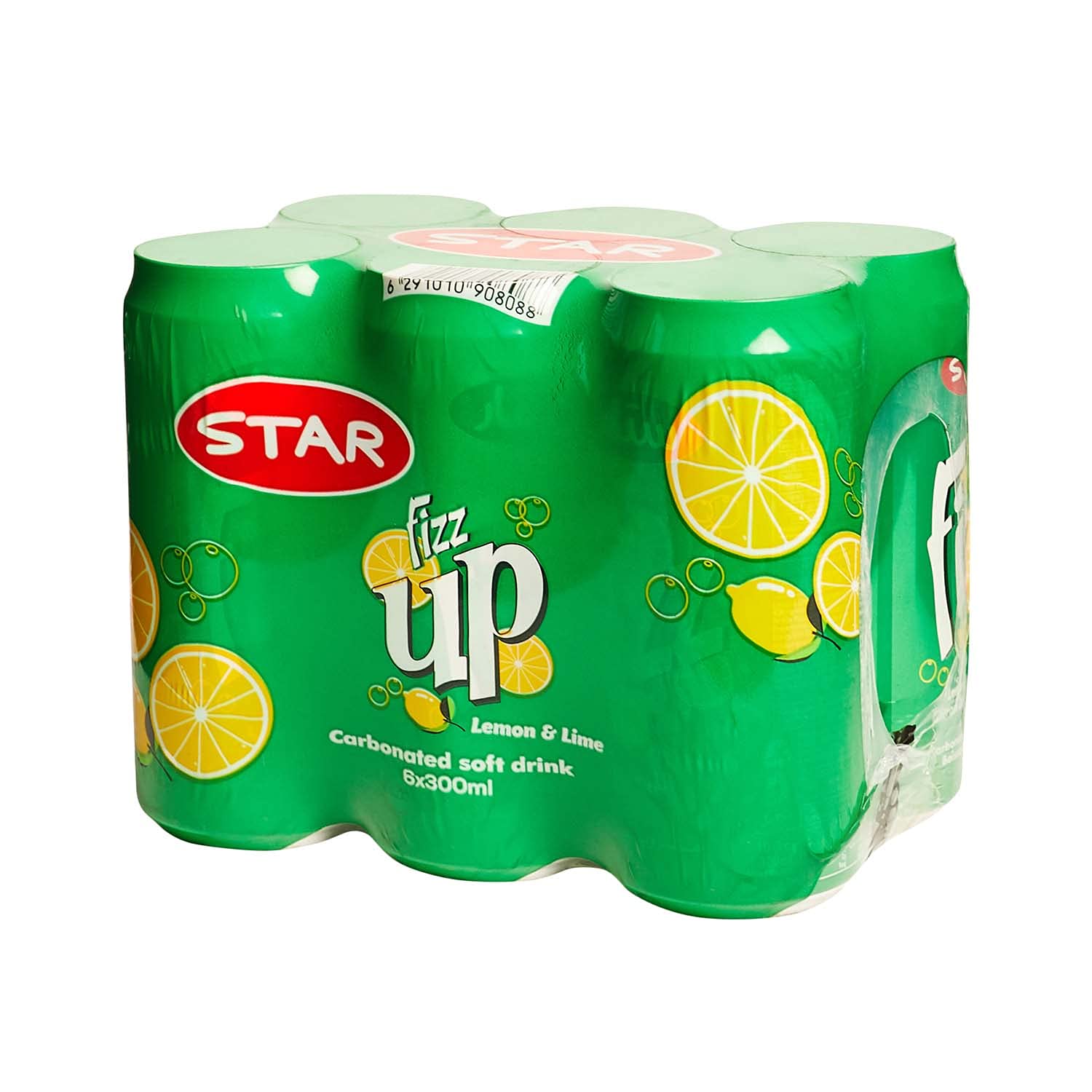 STAR Fizz Lemon and Lime Flavoured Soft-Drink, refreshing and energizing carbonated Lemon-Lime-Drink, value-pack of 6 x 300ml Cans