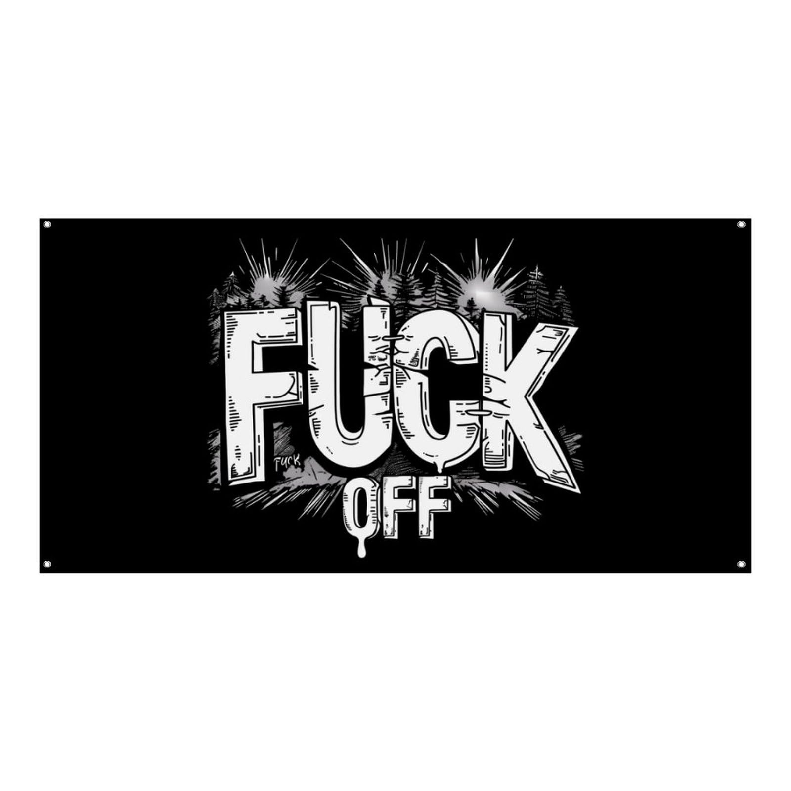 Fuck-Off Flags Banner Polyester Flag Hanging Banner Sign Decoration for Party Garden 180x90cm