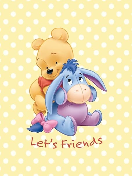 Couverture Pour Bebe Enfants Couverture Poussette Winnie L Ourson Let S Friends Taille 75 X 100 Cm En Jaune Amazon Fr Bebe Et Puericulture