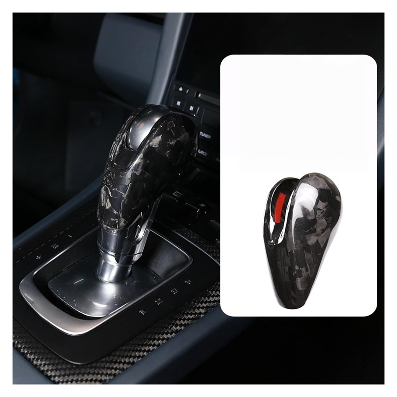 Compatible for Porsche 718 911 Macan Carbon Fiber Shift Knob Cover