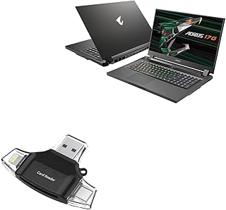 BoxWave Smart Gadget Compatible with AORUS 17G - AllReader SD Card Reader, microSD Card Reader SD Compact USB - Jet Black
