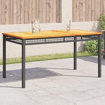 YAFF Garden Table Black and Brown,Outdoor Tables-366276