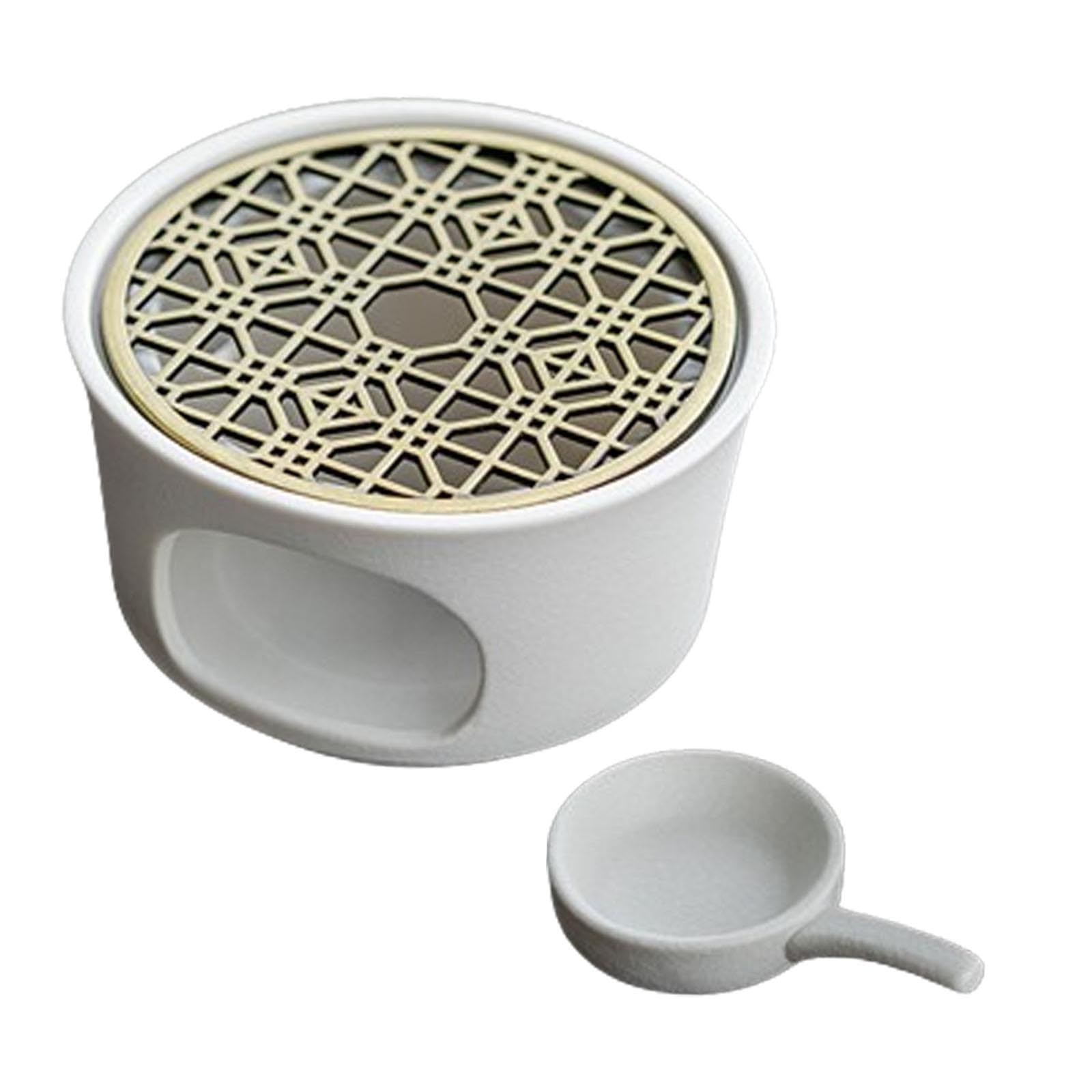 Ceramic Teapot Warmer Boiling Tea Household Traditional with Tealight Holder white