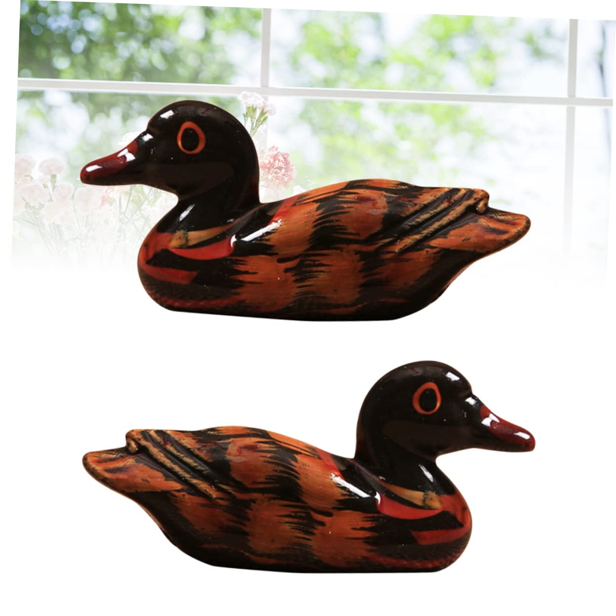 Support décoratif pour Baguettes, Porte-cuillères, Support pour cuillères et fourchettes en Porcelaine, en Forme de Canard (6 pièces).