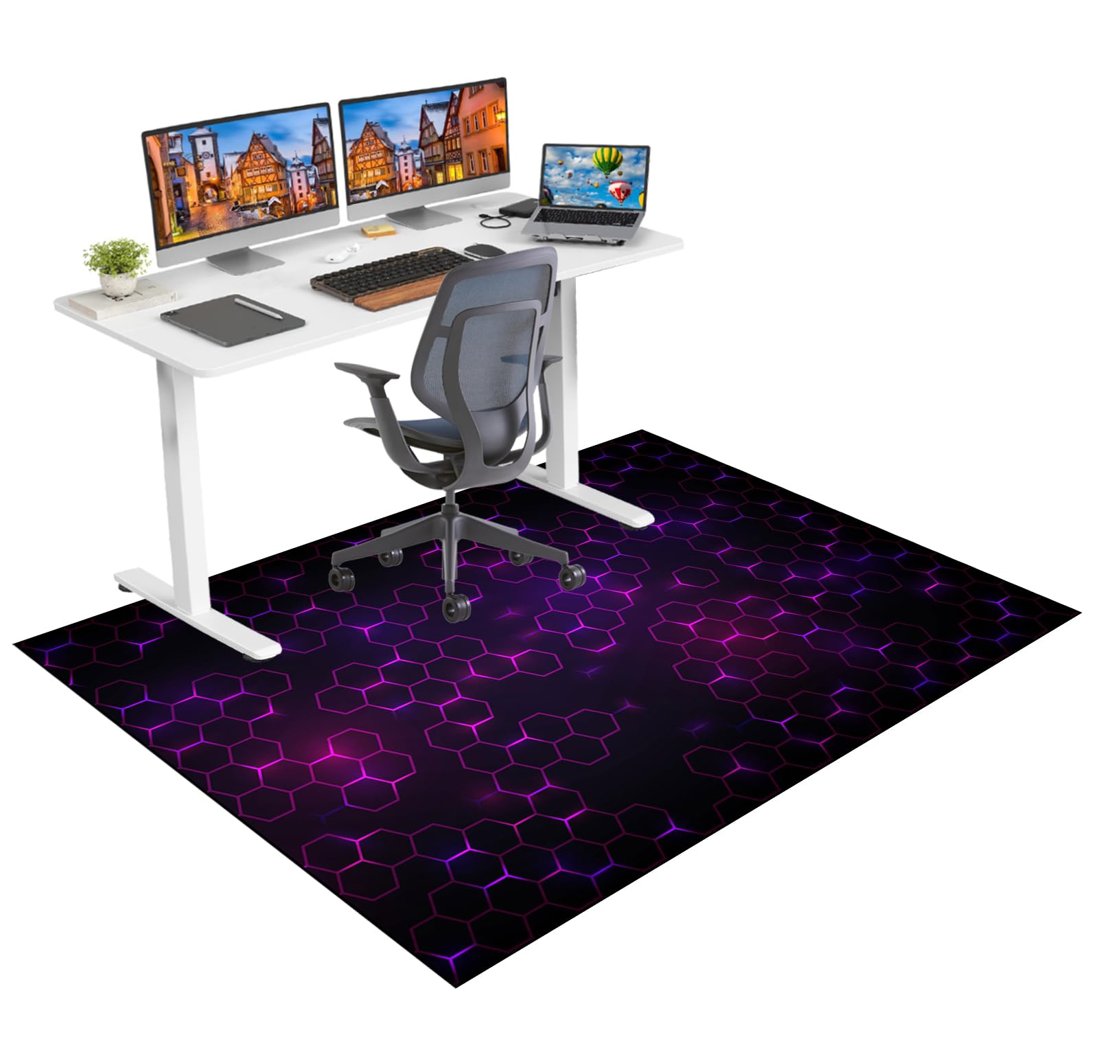 Tappeto Gaming pavimento, Tappetino Salvapavimento Antiscivolo, Tappeto per Sedia Ufficio per per Pavimenti in Legno Duro, Tappetini di Protezione per Pavimento per Parquet e Laminato 150 x 180 cm