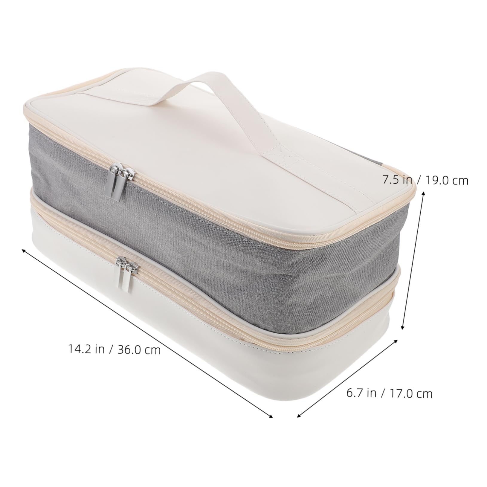 Estuche para Secador de Pelo de Viaje de Doble Capa, Nylon | Compartimentos Versátiles, Aleación de Aluminio y Pu, Blanco, Ligero Amplio Espacio
