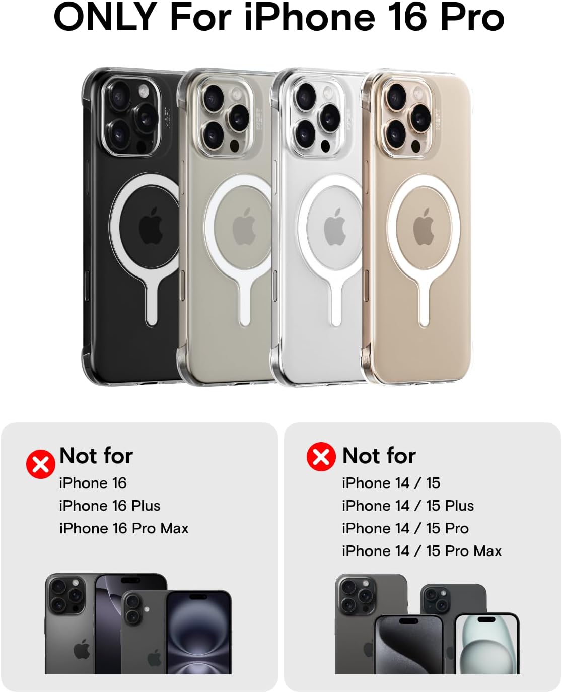 MOFT Invisible Case for iPhone 16 Pro Case, Clear MagSafe Phone Case, Dual Cutouts Frame Design with Bare-Device Feel, Anti-Yellowing Ultra-Thin Strong Magnetic Protective Phone Cover, Clear